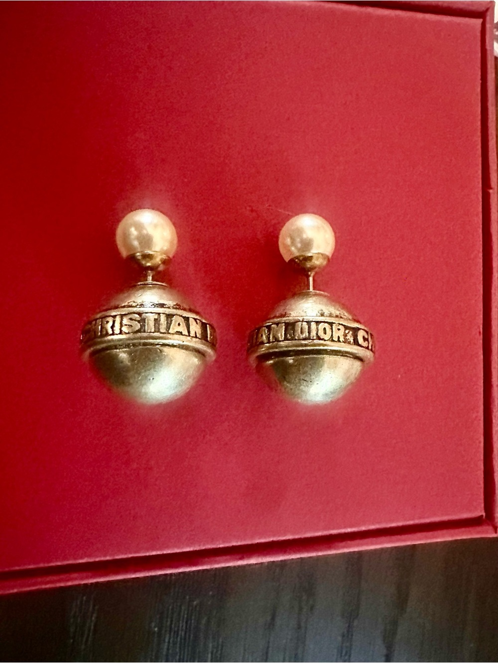 Lux Gold Dome Pearl-Top Earrings